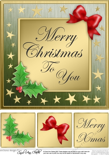 Elegant Christmas Greetings - 8 x 8 Quick Card Topper
