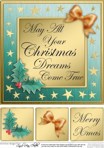 Elegant Christmas Greetings - 8 x 8 Quick Card Topper