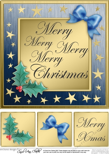 Elegant Christmas Greetings - 8 x 8 Quick Card Topper