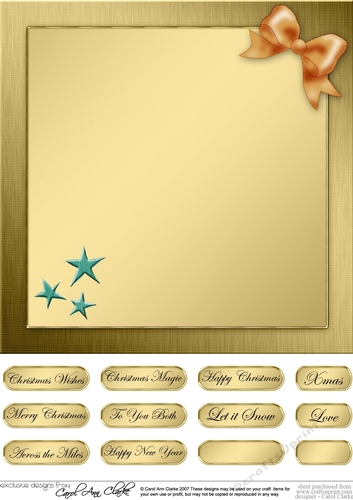 Elegant Christmas Greetings matching 8 x 8 insert panel and greetings