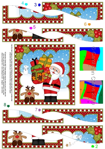 Christmas Santa - Wavy Spiral Side Stacker