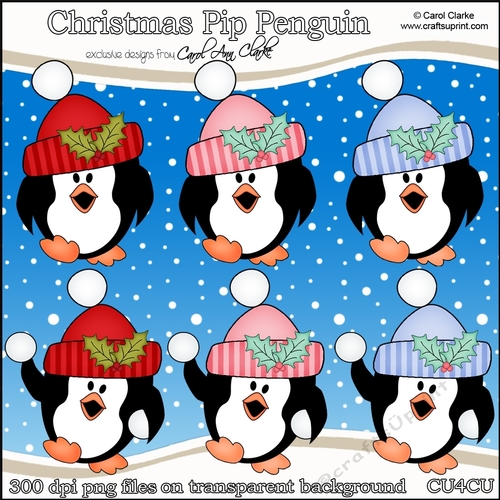 Christmas Pip Penguin - CU4CU Digital Clip Art Set