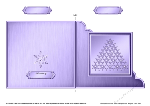 Christmas Snowflake Tree - Cut and Fold Corner Card 