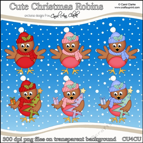 Cute Christmas Robins - CU4CU Digital Clip Art Set