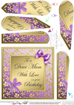 Floral Elegance Mum Birthday Fan Pyramage Topper