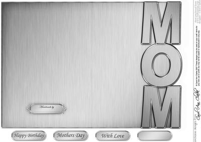 5 x 7 Elegant Metallic Mom Shaped Card