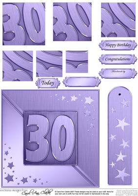 30th Metallic Age Quick Card with Twisted Pyramage