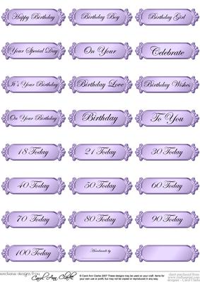 Metallic Birthday Greetings Text Plates