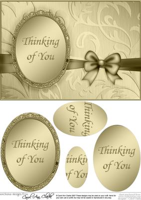 A5 Elegant Metallic Thinking of You Pyramage