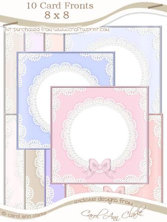 8 x 8 Pearls and Lace Card Fronts Kit