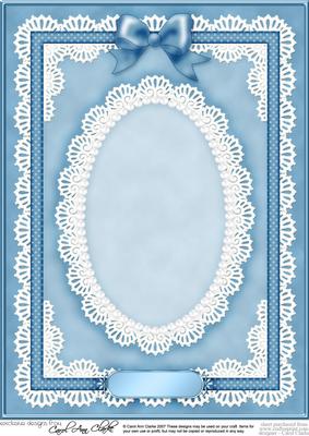 A4 Pearls, Lace and Ribbon Plain Card Base