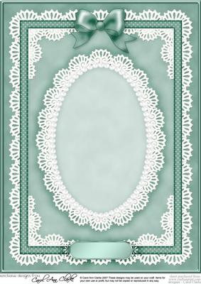 A4 Pearls, Lace and Ribbon Plain Card Base