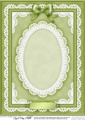 A4 Pearls, Lace and Ribbon Plain Card Base