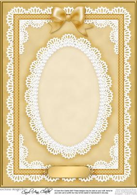 A4 Pearls, Lace and Ribbon Plain Card Base