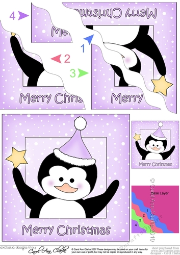 Cute Christmas Penguin - Wavey Corner Stacker