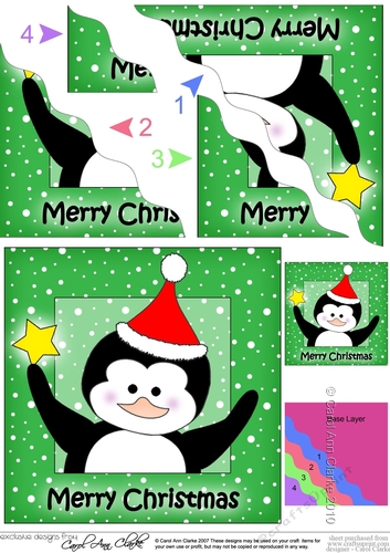 Cute Christmas Penguin - Wavey Corner Stacker