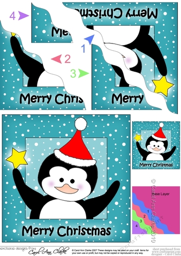 Cute Christmas Penguin - Wavey Corner Stacker