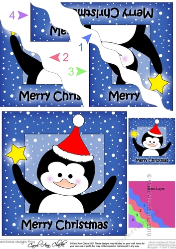 Cute Christmas Penguin - Wavey Corner Stacker