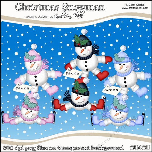 Christmas Snowman - CU4CU Digital Clip Art Set