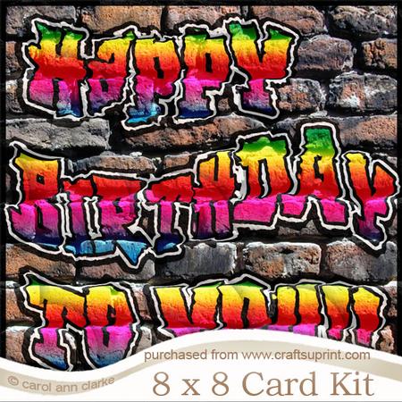 8 x 8 Graffiti Birthday Kit with Scalloped Corners