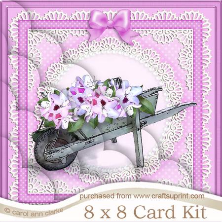 8 x 8 Flower Filled Wheelbarrow Kit with Scalloped Corners
