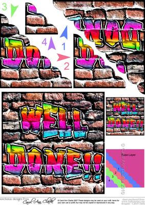 Graffiti Well Done Scallop Corner Side Stacker Topper