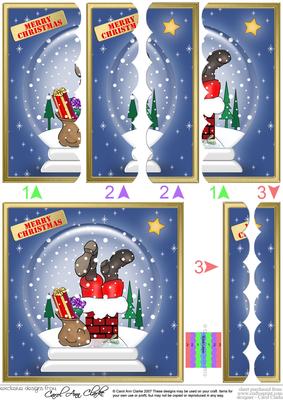 Santa Got Stuck! Snowglobe Scallop Edge Side Stacker