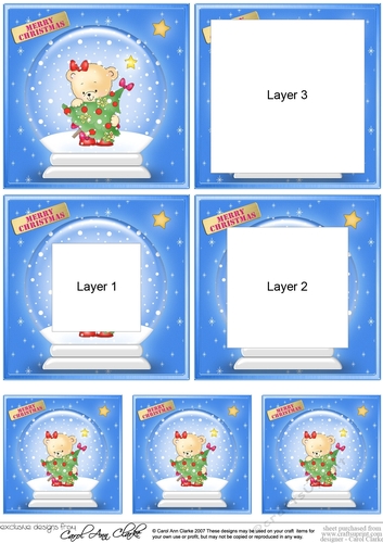 Teddy has a Christmas Tree - Christmas Snowglobe Tunnel Topper