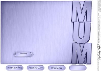 5 x 7 Elegant Metallic Mum Shaped Card