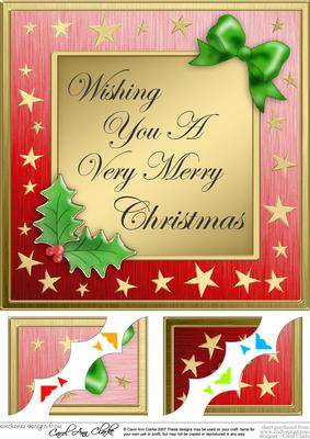 8 x 8 Elegant Christmas Greetings Scalloped Corner Topper