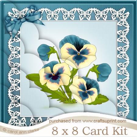 8 x 8 Pansy on Butterfly Lace Kit with Scalloped Corners
