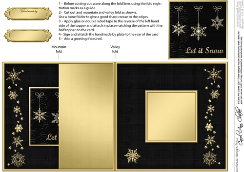 Christmas Snowflakes - No-Hole Fold Back Card