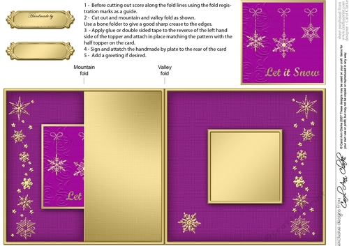Christmas Snowflakes - No-Hole Fold Back Card