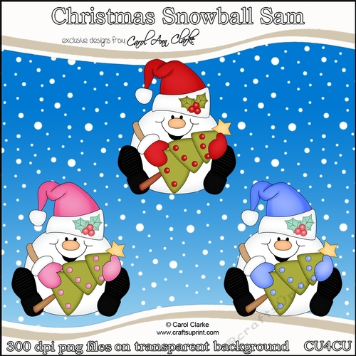 Christmas Snowball Sam - CU4CU Digital Clip Art Set
