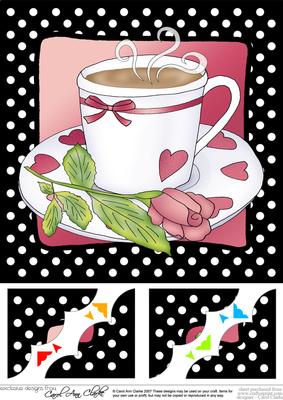 8 x 8 Time for Tea Scalloped Corner Topper