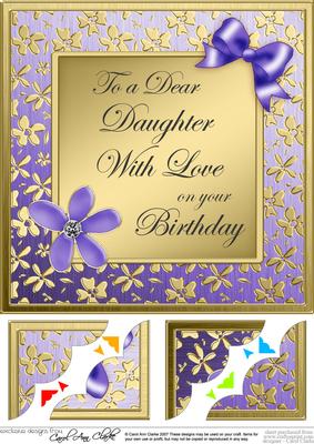 8x8 Floral Elegance Daughter Birthday Scallop Corner Topper