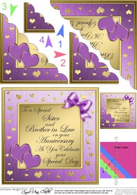 Sister Anniversary Scallop Corner Side Stacker Topper