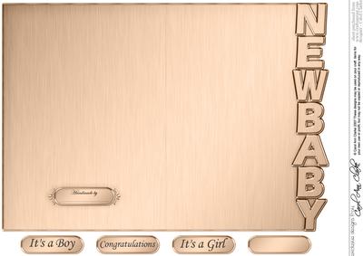 5 x 7 Elegant Metallic New Baby Shaped Card