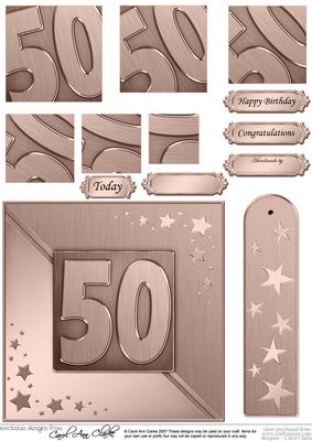 50th Metallic Age Quick Card with Twisted Pyramage
