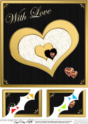 8 x 8 Elegant Hearts Scalloped Corner Topper