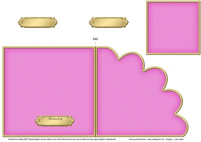 Cut and Fold Shell Corner Card Plain Card Base