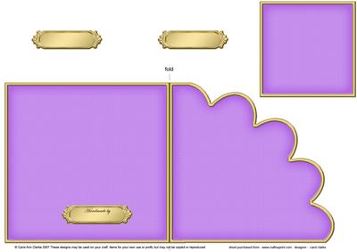 Cut and Fold Shell Corner Card Plain Card Base