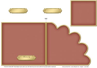 Cut and Fold Shell Corner Card Plain Card Base