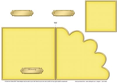 Cut and Fold Shell Corner Card Plain Card Base