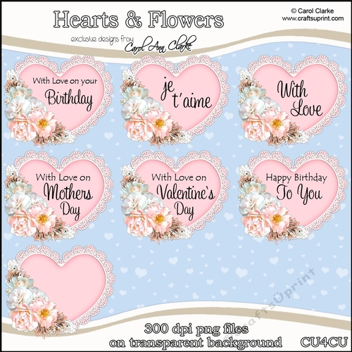 Hearts & Flowers - CU4CU Digital Clip Art Set