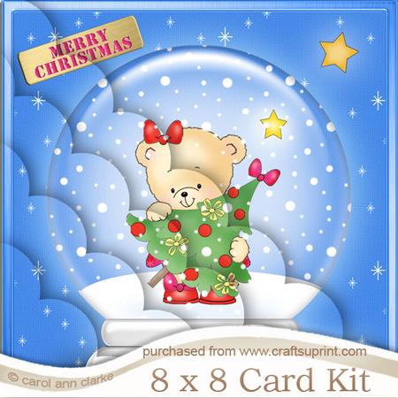 8 x 8 Rosie's Xmas Tree Snowglobe Kit with Scalloped Corners