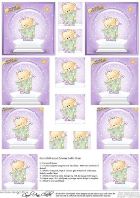 Rosie's Xmas Tree Snowglobe Pyramage Sheet