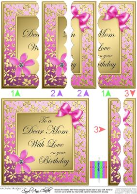 Floral Elegance Birthday Mom Scallop Side Stacker Topper