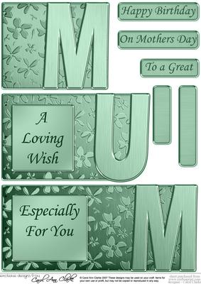 Mum Elegant Metallic Book Sheet
