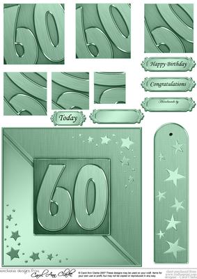 60th Metallic Age Quick Card with Twisted Pyramage
